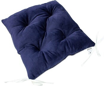 Фото MirSon Подушка на стілець Navy Blue Velvet 40x40 (28-0006)