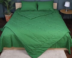 Фото MirSon Набір Bamboo 2930 Color Fun Line Stripe Emerald літня 110x140 + 2 подушки + 2 наволочки + простирадло