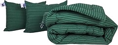 Фото MirSon набір 1005 Color Fun Line 17-0612 Stripe Emerald EcoSilk зимовий 155x215 + 2 подушки