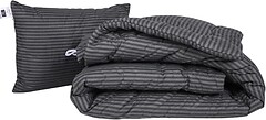 Фото MirSon набір 1057 Color Fun Line 17-0611 Stripe Black EcoSilk зимовий 200x220 + подушка