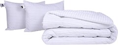 Фото MirSon набір 1109 Color Fun Line 17-0605 Stripe White EcoSilk демі 200x220 + 2 подушки