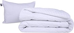 Фото MirSon набір 1110 Color Fun Line 17-0605 Stripe White EcoSilk зимовий 140x205 + подушка