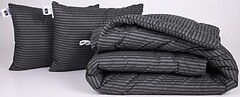 Фото MirSon набір 1068 Color Fun Line 17-0611 Stripe Black Thinsulate демісезонний 155x215 + 2 подушки