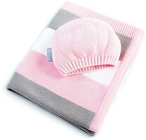 Фото Идея Малыш полоса 70x90 розовый + шапочка