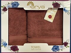 Фото Arya набор полотенец Elena 50x90, 70x140 темно-розовый