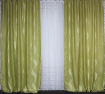 Фото VR-Textil штора блэкаут Лен Мешковина 150x275 салатовая