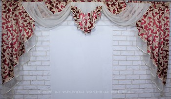 Фото VR-Textil ламбрекен 250x140 красно-белый