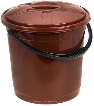 Фото R-Plastic відро з кришкою 10 л коричневе