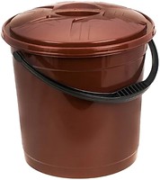 Фото R-Plastic відро з кришкою 12 л коричневе