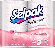 Фото Selpak Туалетний папір Perfumed Powder 3-шаровий 4 шт