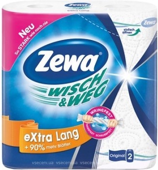 Фото Zewa Паперові рушники Wisch & Weg Original Extra Lang 2-шарові 2 шт