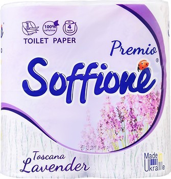 Фото Soffione Туалетний папір Premio Toscana Lavender 3-шаровий 4 шт
