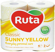 Фото Ruta Туалетний папір Classic Sunny Yellow 2-шаровий 4 шт
