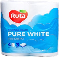 Фото Ruta Туалетний папір Pure White 3-шаровий 4 шт