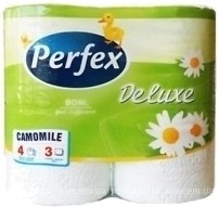 Фото Perfex Туалетний папір Deluxe Ромашка 3-шаровий 4 шт