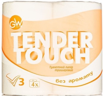 Фото Green Way Туалетний папір Tender Touch 3-шаровий 4 шт