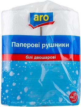 Фото Aro Бумажные полотенца 2-слойные белые 4 шт