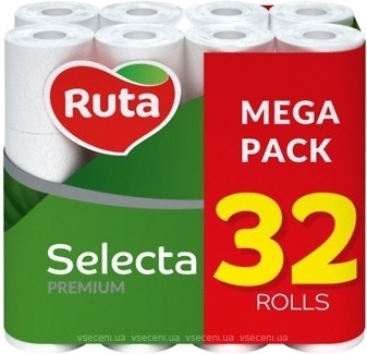 Фото Ruta Туалетний папір Selecta Premium 3-шаровий 32 шт