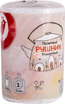 Фото Ашан Паперові рушники 3-шарові білі 1 шт