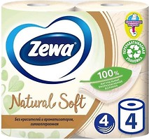 Фото Zewa Туалетний папір Natural Soft 4-шаровий 4 шт