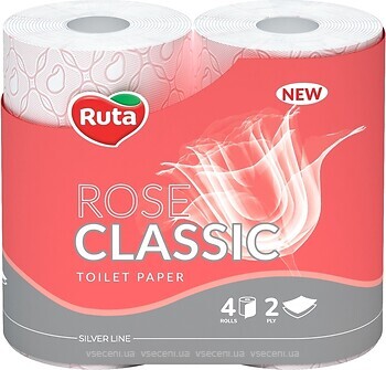 Фото Ruta Туалетний папір Classic Rose 2-шаровий 4 шт