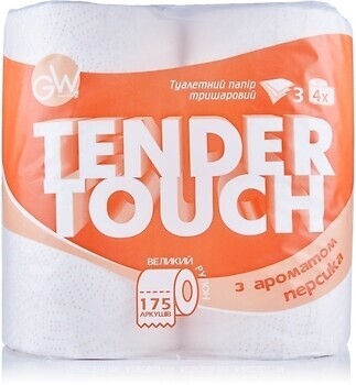 Фото Green Way Туалетний папір Tender Touch Персик 3-шаровий 4 шт