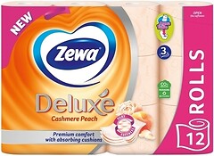 Фото Zewa Туалетний папір Deluxe Cashmere Peach 3-шаровий 12 шт