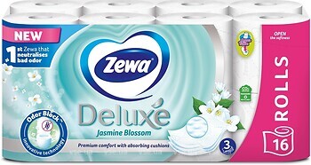 Фото Zewa Туалетний папір Deluxe Jasmine Blossom 3-шаровий 16 шт