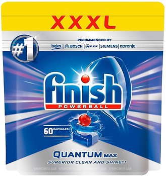 Фото Finish Таблетки для посудомийних машин Quantum Max 60 шт