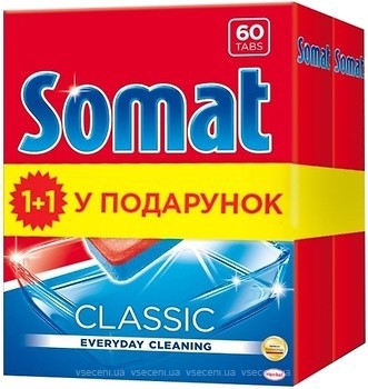 Фото Somat Таблетки для посудомоечных машин Classic 60+60 шт