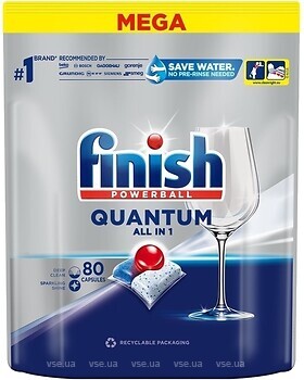 Фото Finish таблетки для посудомийних машин Quantum All in 1 80 шт