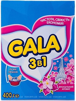 Фото Gala Стиральный порошок Ручной 3 в 1 Французский аромат 400 г