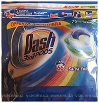 Фото Dash Капсули для прання Pods 3 в 1 Salva Colore 66 шт