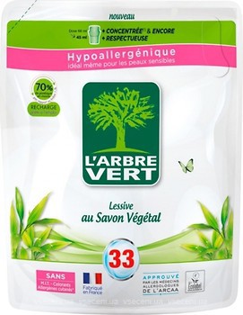 Фото L'Arbre Vert Средство для стирки Растительное мыло (запаска) 1.5 л