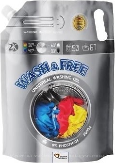 Фото Wash&Free Гель для прання Universal 2 л