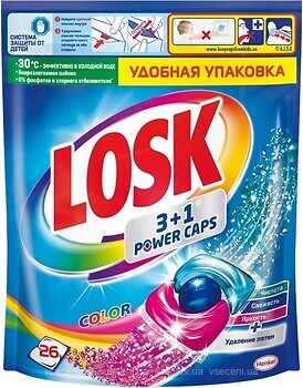 Фото Losk Капсули для прання Power-Caps Color 26 шт