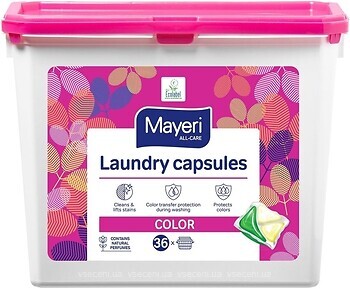 Фото Mayeri Гель-капсули для прання Color 36 шт
