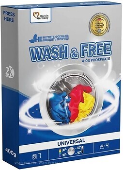 Фото Wash&Free порошок для стирки Universal 400 г