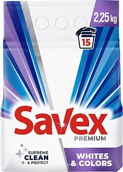 Фото Savex пральний порошок Premium Whites & Colors 2.25 кг