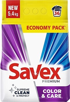 Фото Savex стиральный порошок Premium Color & Care 5.4 кг