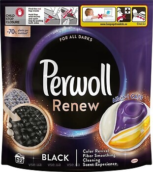 Фото Perwoll капсули для прання Renew Black 32 шт