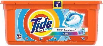 Фото Tide гель-капсули для прання All in 1 Color Lenor Freshness 26 шт
