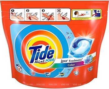 Фото Tide гель-капсули для прання All in 1 Color Lenor Freshness 58 шт