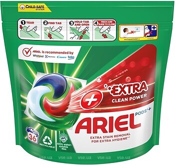 Фото Ariel капсули для прання All in 1 Pods + Extra Clean Power 36 шт