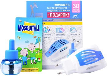 Фото Mosquitall фумігатор від комарів Ніжний захист дітей з рідиною на 30 ночей 30 мл