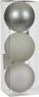 Фото House of Seasons набір куль білий, сірий 10 см, 3 шт