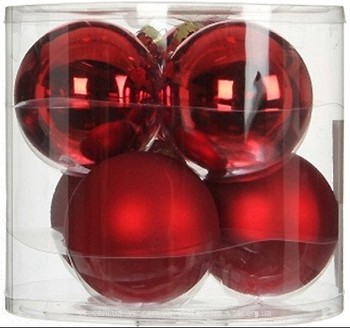 Фото House of Seasons набір куль червоний 8 см, 6 шт