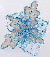 Фото Yes!Fun (Новогодько) фігурка Пуансеттія Шик-Модерн із кліпом, блакитна 28 см (750295)
