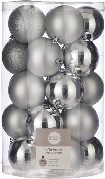 Фото House of Seasons набір куль сріблястий 8 см, 25 шт