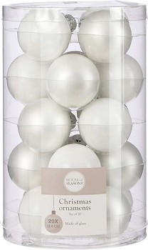 Фото House of Seasons набір куль білий 4 см, 20 шт